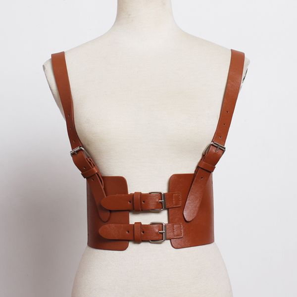 2020 new spring summer steampunk women's strap harness faux leather vest super wide girdle adjustable corset belt, Black;brown
2020 new spring summer steampunk women's strap harness faux leather vest super wide girdle adjustable corset belt, Black;brown