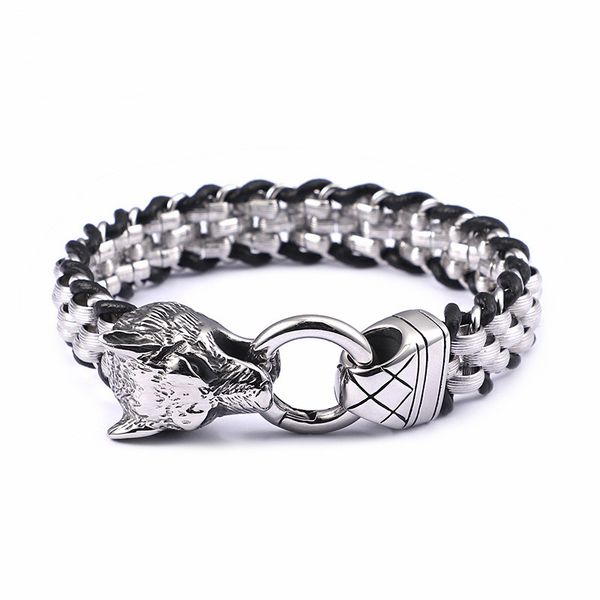 charm bracelets 316 stainless steel link chain animal wolf head for men 21.5cm & leather rock jewelry, Golden;silver
charm bracelets 316 stainless steel link chain animal wolf head for men 21.5cm & leather rock jewelry, Golden;silver