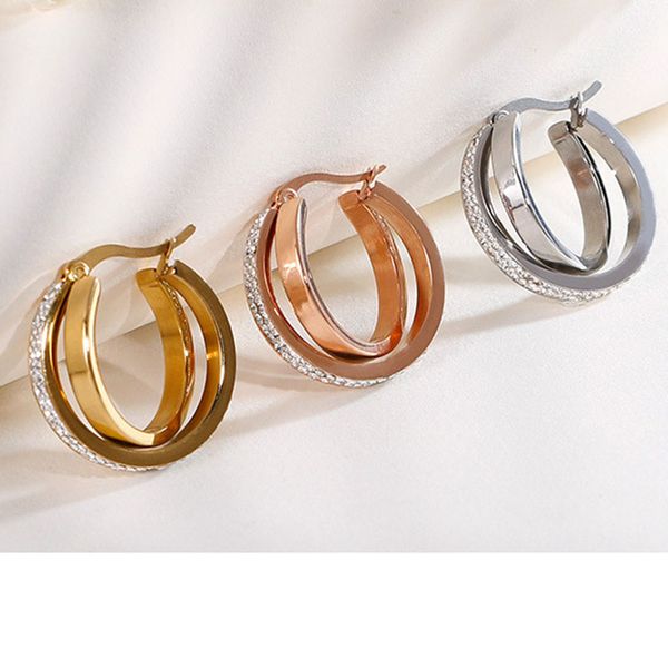 hyperbole stainless steel crystal multilayer hoop earring gold color circle fashion jewelry women gift, Golden;silver
hyperbole stainless steel crystal multilayer hoop earring gold color circle fashion jewelry women gift, Golden;silver