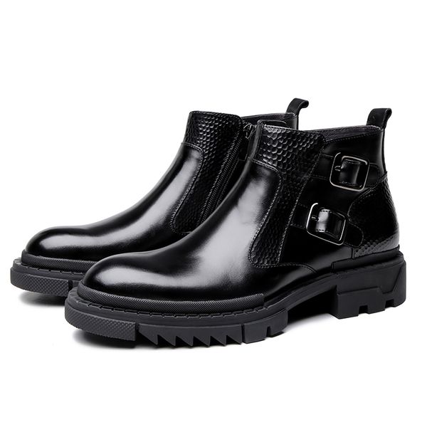 fashion black platform shoes mens ankle boots genuine leather boots male outdoor casual shoes with double buckle
fashion black platform shoes mens ankle boots genuine leather boots male outdoor casual shoes with double buckle