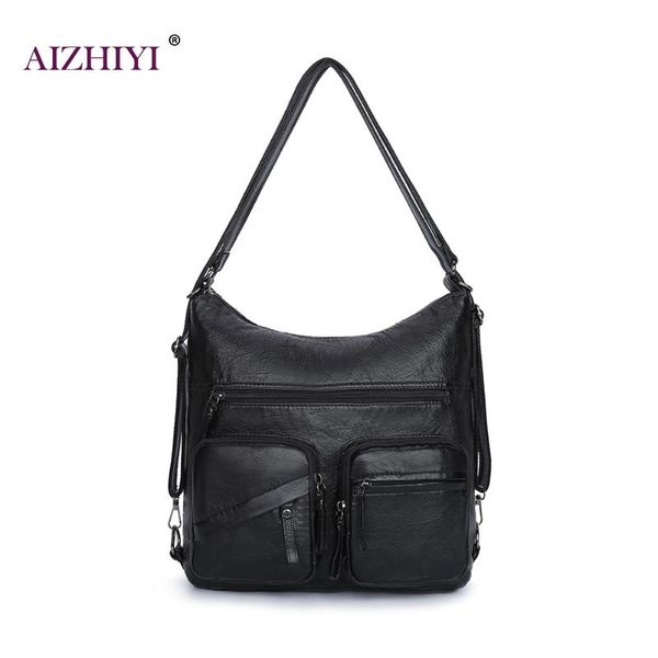 female casual black multi-pocket messenger bags women large capacity washable pu leather shoulder handbag
female casual black multi-pocket messenger bags women large capacity washable pu leather shoulder handbag