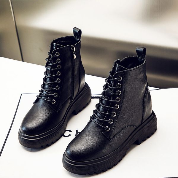2020 fashion women's plush boots leather thick-soled english style women's ankle boots winter motorcycle, Black
2020 fashion women's plush boots leather thick-soled english style women's ankle boots winter motorcycle, Black
