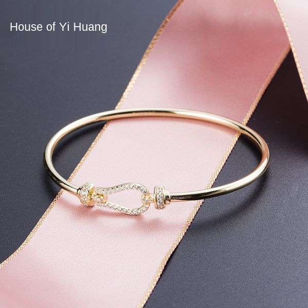 s925 sterling silver horseshoe knot full diamond bracelet slightly inlaid 5a haoshi open hollow tube bracelet for girls temperament, Black
s925 sterling silver horseshoe knot full diamond bracelet slightly inlaid 5a haoshi open hollow tube bracelet for girls temperament, Black