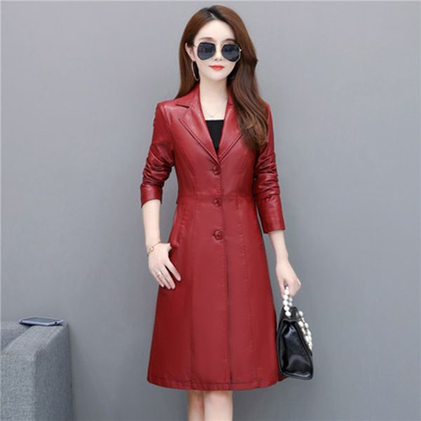 women's leather & faux winter jacket female korean was thin long section large size slim windbreaker wild spring autumn l153, Black
women's leather & faux winter jacket female korean was thin long section large size slim windbreaker wild spring autumn l153, Black