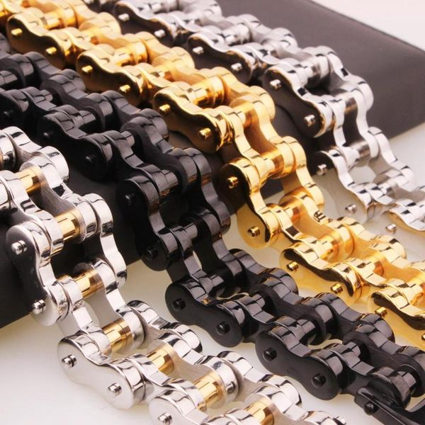 trendy men's unisex's gold color motor bike chain motorcycle chain bracelet bangle stainless steel strong jewelry drop shipping, Black
trendy men's unisex's gold color motor bike chain motorcycle chain bracelet bangle stainless steel strong jewelry drop shipping, Black