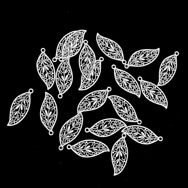 20 pieces pack hollow alloy leaf pendant 4x1.6cm jewelry diy making necklace keyring charms, Silver
20 pieces pack hollow alloy leaf pendant 4x1.6cm jewelry diy making necklace keyring charms, Silver