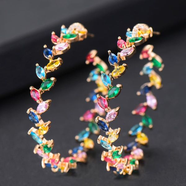 romantic sweet exquisite original brand hoop earrings full cz for women bridal wedding party occasion essential accessories, Golden;silver
romantic sweet exquisite original brand hoop earrings full cz for women bridal wedding party occasion essential accessories, Golden;silver