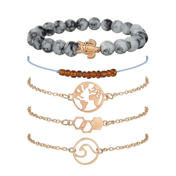 trendy new bohemian beach strand beads chain bracelet female gold map turtle wave creative bracelets for women hand accessories, Golden;silver
trendy new bohemian beach strand beads chain bracelet female gold map turtle wave creative bracelets for women hand accessories, Golden;silver