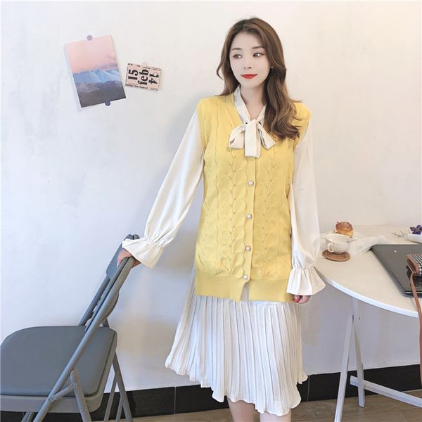 new knitted vest suit for women 2020 dress dressbutterfly dresskorean style fashion autumn bow collar long sleeve dress two-piece trendy kcb, Gray
new knitted vest suit for women 2020 dress dressbutterfly dresskorean style fashion autumn bow collar long sleeve dress two-piece trendy kcb, Gray