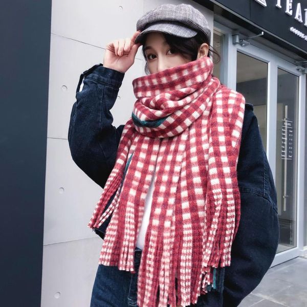 scarves woolen scarf female winter plaid korean wild warmth tassel shawl dual-use thick and super long women cape poncho, Blue;gray
scarves woolen scarf female winter plaid korean wild warmth tassel shawl dual-use thick and super long women cape poncho, Blue;gray