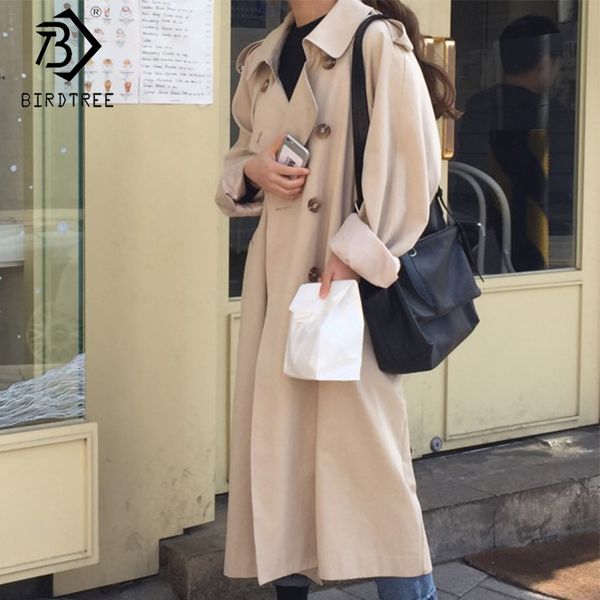 women's trench coats women casual outwear 2021 autumn winter full sleeve double-breasted simple korean style coat c06505k, Tan;black
women's trench coats women casual outwear 2021 autumn winter full sleeve double-breasted simple korean style coat c06505k, Tan;black