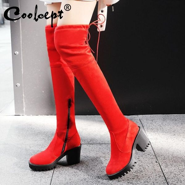coolcept women high heels boots keep warm fur zipper bowknot over knee boots platform winter shoes women footwear size 33-43, Black
coolcept women high heels boots keep warm fur zipper bowknot over knee boots platform winter shoes women footwear size 33-43, Black