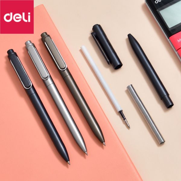 gel pens deli metal pen 0.5mm black ink sign 3 colors press high density stationery for school office
gel pens deli metal pen 0.5mm black ink sign 3 colors press high density stationery for school office