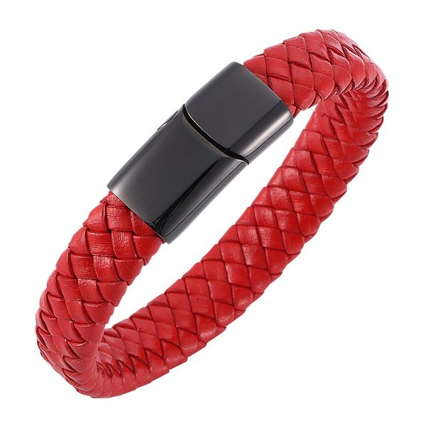 trendy red braided leather bracelet men jewelry stainless steel magnetic clasp fashion bangles gifts pulsera hombre, Golden;silver
trendy red braided leather bracelet men jewelry stainless steel magnetic clasp fashion bangles gifts pulsera hombre, Golden;silver