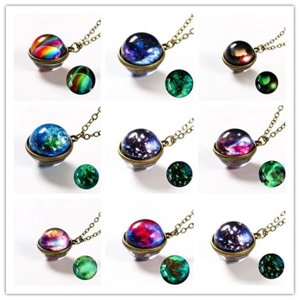 nebula galaxy noctilucent double sided pendant necklace glass art picture handmade statement universe planet jewelry for women, Silver
nebula galaxy noctilucent double sided pendant necklace glass art picture handmade statement universe planet jewelry for women, Silver