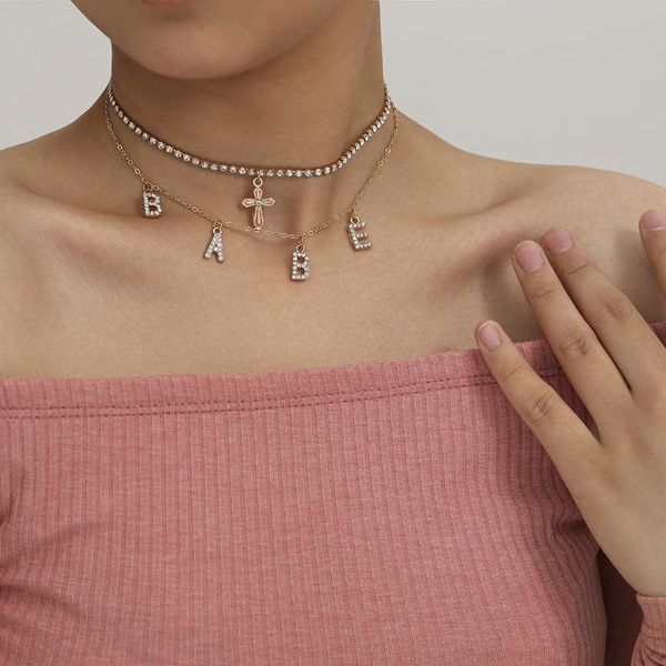 pendant necklaces punk kpop crystal babe letter choker necklace collares multi layer rhinestones cross chain women jewelry 2021, Silver
pendant necklaces punk kpop crystal babe letter choker necklace collares multi layer rhinestones cross chain women jewelry 2021, Silver