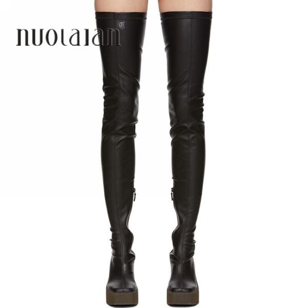 2020 brand autumn winter women boots long stretch slim thigh high boots over the knee high heels platform shoes woman, Black
2020 brand autumn winter women boots long stretch slim thigh high boots over the knee high heels platform shoes woman, Black
