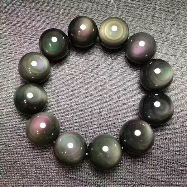 genuine rainbow light natural obsidian bracelets for women men 20mm big powerful crystal round bead bracelet drop shipping, Black
genuine rainbow light natural obsidian bracelets for women men 20mm big powerful crystal round bead bracelet drop shipping, Black