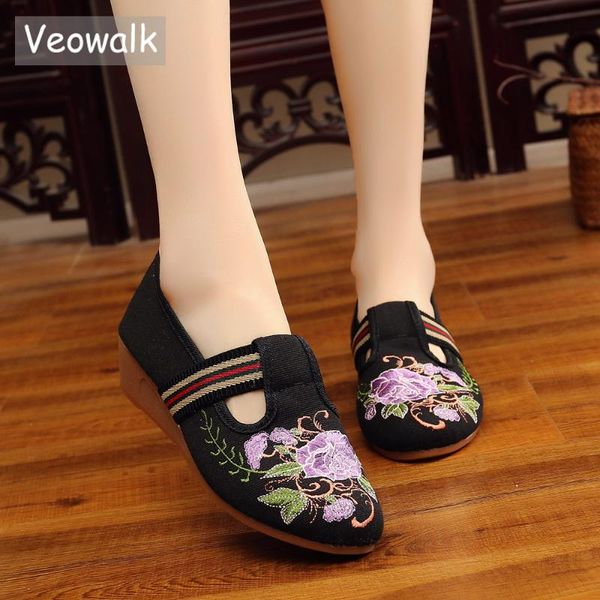 veowalk эластичный бинт женщины вышитые холст loafer платформа квартиры урожай китайский стиль дамы комфорт скольжению на хлопок обувь, Black 
veowalk эластичный бинт женщины вышитые холст loafer платформа квартиры урожай китайский стиль дамы комфорт скольжению на хлопок обувь, Black