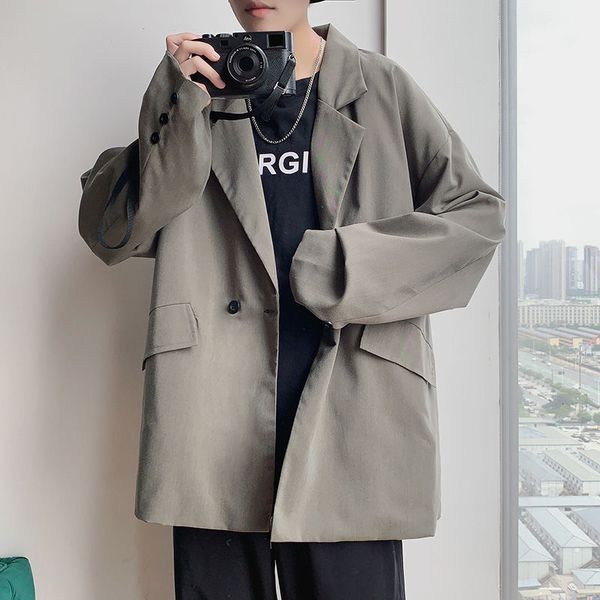 men's suits & blazers 2021 spring and autumn youth fashion loose solid color two-button suit casual all-match gray/black, White;black
men's suits & blazers 2021 spring and autumn youth fashion loose solid color two-button suit casual all-match gray/black, White;black