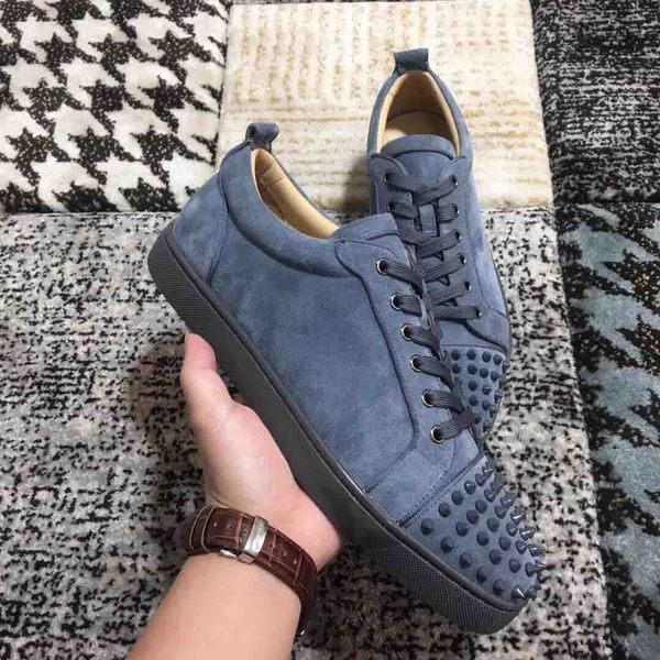 r sneakers red bottom spikes flat velours suede sneakers iron grey men trainers genuine leather party shoes us 13, Black
r sneakers red bottom spikes flat velours suede sneakers iron grey men trainers genuine leather party shoes us 13, Black