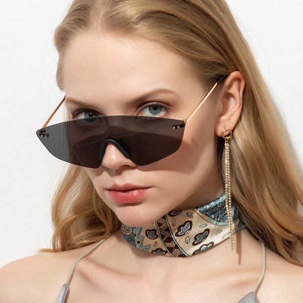 sunglasses one-piece frameless occident fashion men and women retro street s gradient beige nail glasses, White;black
sunglasses one-piece frameless occident fashion men and women retro street s gradient beige nail glasses, White;black