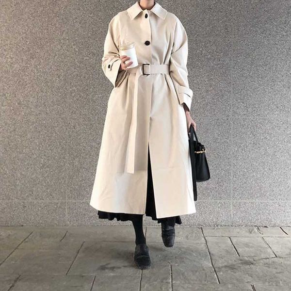 women's trench coats 2021 spring vintage long coat korean sleeve oversize loose single breasted with belt autumn windbreaker fy91, Tan;black
women's trench coats 2021 spring vintage long coat korean sleeve oversize loose single breasted with belt autumn windbreaker fy91, Tan;black