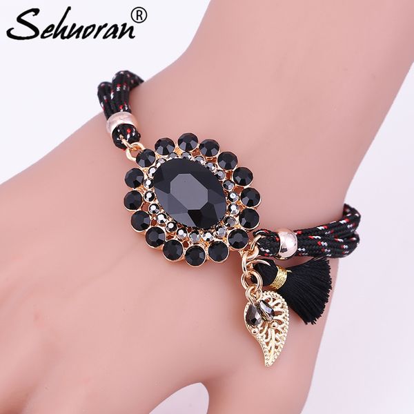 sehuoran zinc alloy glue crystal stone bracelets & bangles for woman colorful rope chain crystal bracelets gifts, Black
sehuoran zinc alloy glue crystal stone bracelets & bangles for woman colorful rope chain crystal bracelets gifts, Black