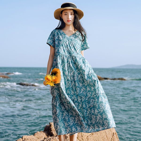 casual dresses johnature women vintage print floral v-neck short sleeve summer clothes 2021 patchwork female a-line cotton, Black;gray
casual dresses johnature women vintage print floral v-neck short sleeve summer clothes 2021 patchwork female a-line cotton, Black;gray