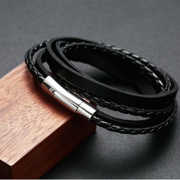 2020 the three braided leather bracelet stainless steel magnet clip strap at the source classic trendy rope chain casual sporty, Golden;silver
2020 the three braided leather bracelet stainless steel magnet clip strap at the source classic trendy rope chain casual sporty, Golden;silver