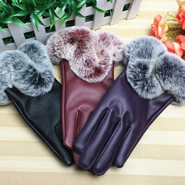 ladies women gloves soft pu leather full touch screen thicken imitation fur wrist winter warm outdoor mittens qly9824, Blue;gray
ladies women gloves soft pu leather full touch screen thicken imitation fur wrist winter warm outdoor mittens qly9824, Blue;gray