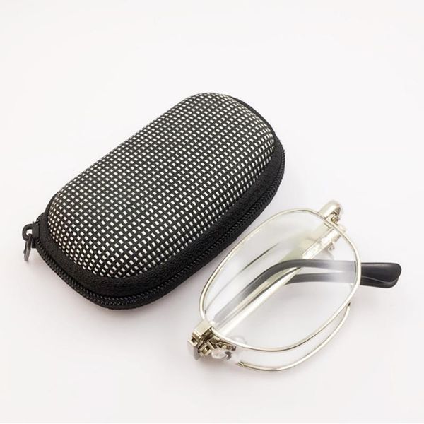 portable folding reading glasses oval metal frame presbyopic magnifying glasses eyewear with case for old man women, White;black
portable folding reading glasses oval metal frame presbyopic magnifying glasses eyewear with case for old man women, White;black