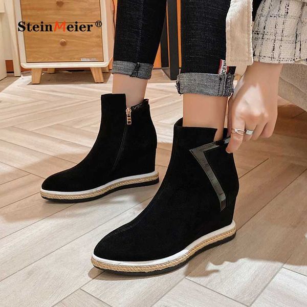 women new winter warm wedges heels ankle boots zipper high heels genuine leather short slip on boots pointed toe shoes woman, Black
women new winter warm wedges heels ankle boots zipper high heels genuine leather short slip on boots pointed toe shoes woman, Black