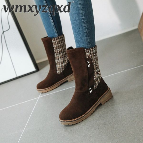 ladies mid-calf women boots winter classic round toe gingham stitching fashion comfortable short plush simple booties wmxyzqxd, Black
ladies mid-calf women boots winter classic round toe gingham stitching fashion comfortable short plush simple booties wmxyzqxd, Black