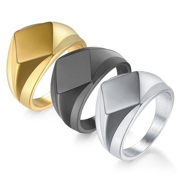 cluster rings gold black square stainless steel for men women width signet polished finger statement ring jewelry size 7-12 drop, Golden;silver
cluster rings gold black square stainless steel for men women width signet polished finger statement ring jewelry size 7-12 drop, Golden;silver