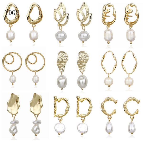 ydgy korean geometric gold design metallic irregular round pearls, earrings for women's gifts, Golden;silver
ydgy korean geometric gold design metallic irregular round pearls, earrings for women's gifts, Golden;silver