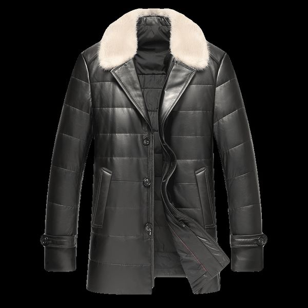 men's leather jacket winter jacket men collar genuine sheepskin coat warm down jackets 4xlmanteau homme hiver my1818, Black
men's leather jacket winter jacket men collar genuine sheepskin coat warm down jackets 4xlmanteau homme hiver my1818, Black