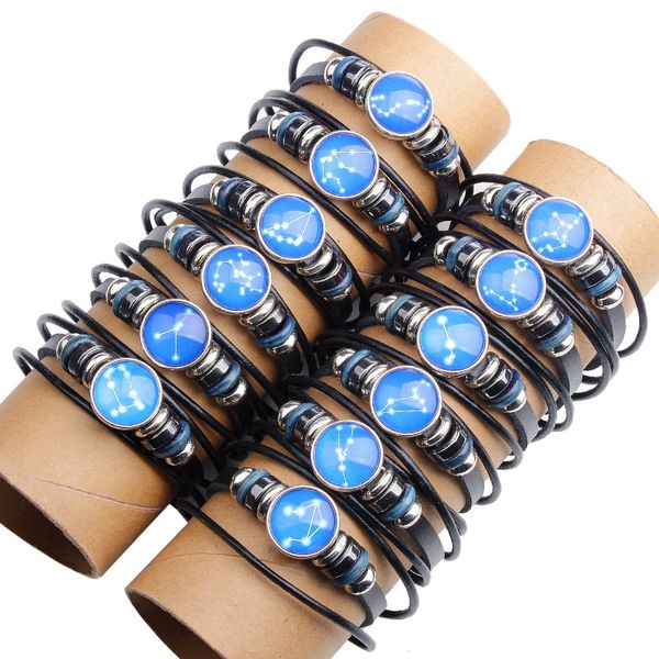 fashion new creative 12 constellation bracelet woven leather glass buckle jewelry holiday gift sale, Golden;silver
fashion new creative 12 constellation bracelet woven leather glass buckle jewelry holiday gift sale, Golden;silver