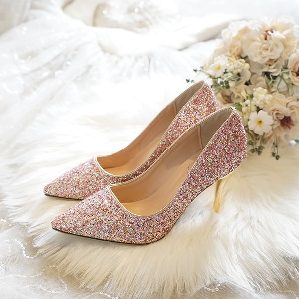 dress shoes 2021 arrival bling wedding woman high heel party shoe thin pumps pointed toe shallow super big size, Black
dress shoes 2021 arrival bling wedding woman high heel party shoe thin pumps pointed toe shallow super big size, Black