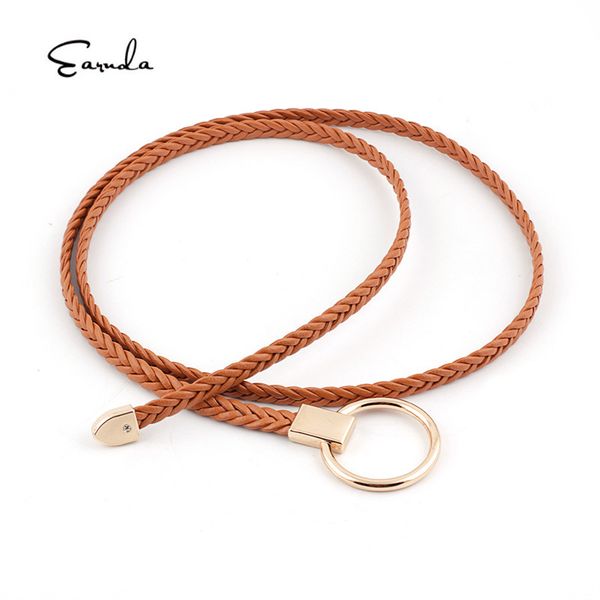 earnda new gold o ring buckle weave belt ladies white black red thin braided leather belts for women dresses string waistban, Black;brown
earnda new gold o ring buckle weave belt ladies white black red thin braided leather belts for women dresses string waistban, Black;brown