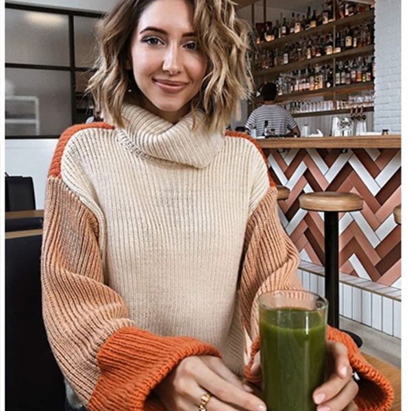 2020 autumn and winter european and american cross-border commuter ol large size new three-color color matching turtleneck knitted sweater w, White;black
2020 autumn and winter european and american cross-border commuter ol large size new three-color color matching turtleneck knitted sweater w, White;black