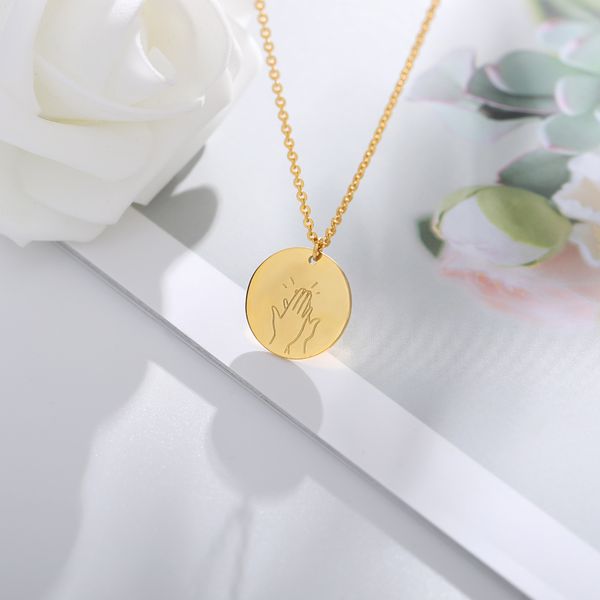 new to new to clap necklace cute child clap palm necklace stainless steel golden ornament christmas gift regalos pa, Silver
new to new to clap necklace cute child clap palm necklace stainless steel golden ornament christmas gift regalos pa, Silver