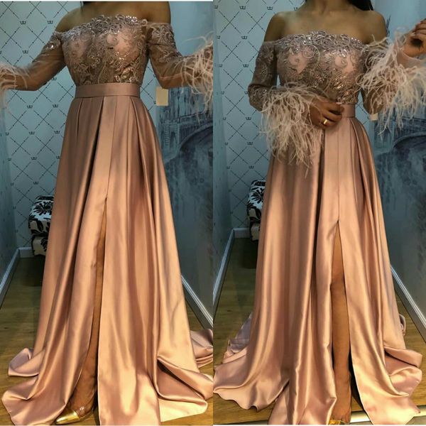 2020 new evening dresses off shoulder long sleeve appliques feather a line prom gowns custom made sweep train special occasion dress, Black;red
2020 new evening dresses off shoulder long sleeve appliques feather a line prom gowns custom made sweep train special occasion dress, Black;red