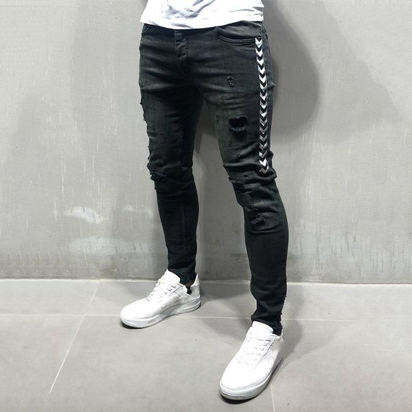 men stretch skinny jeans autumn spring male casual side striped hole trousers black ripped pencil denim mens pants jeans, Blue
men stretch skinny jeans autumn spring male casual side striped hole trousers black ripped pencil denim mens pants jeans, Blue