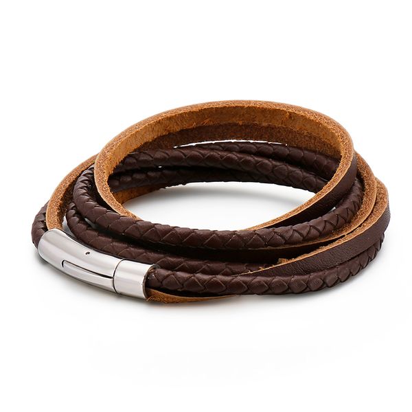 tennis fashion wrap leather bracelets stainless steel clasp braided multilayers brown jewelry for men, Golden;silver
tennis fashion wrap leather bracelets stainless steel clasp braided multilayers brown jewelry for men, Golden;silver