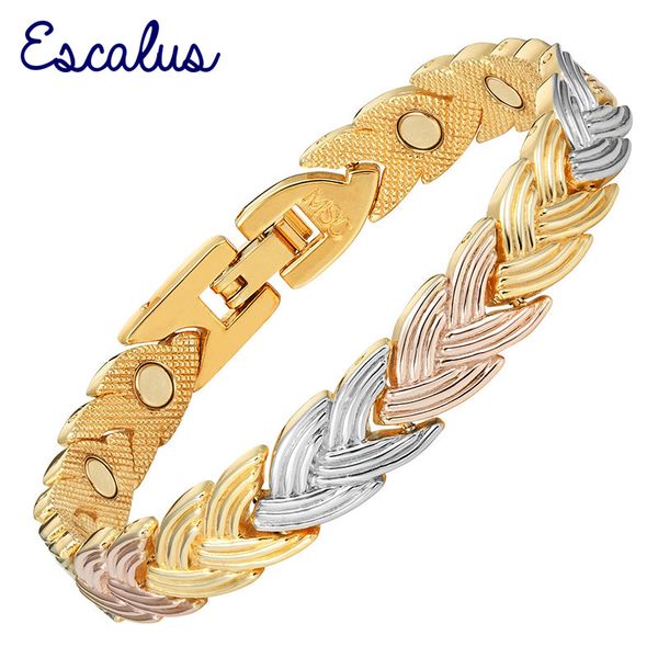 escalus luxury women fashion rose gold braided pattern bracelet 3-tone color bangles release stress lovers gifts, Black
escalus luxury women fashion rose gold braided pattern bracelet 3-tone color bangles release stress lovers gifts, Black