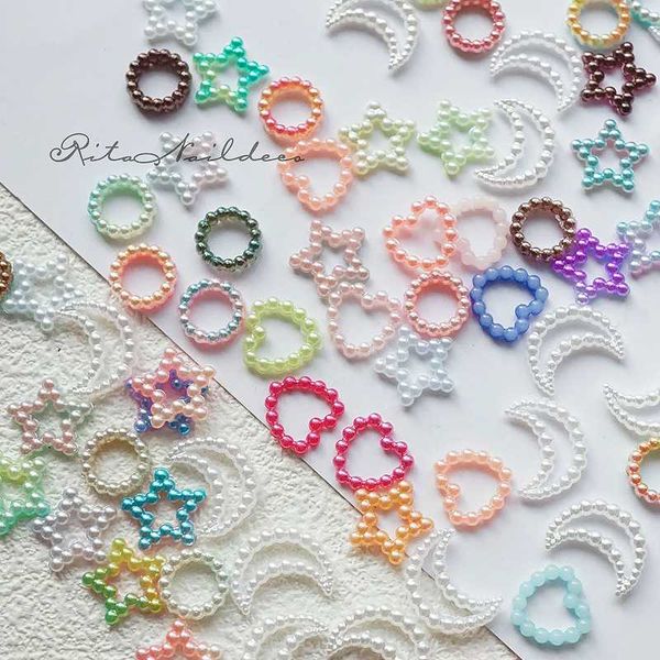 nail art decorations 50pcs mixed colorful charm pearl chain 3d heart star moon round design jewelry fashion manicure accessories, Silver;gold
nail art decorations 50pcs mixed colorful charm pearl chain 3d heart star moon round design jewelry fashion manicure accessories, Silver;gold