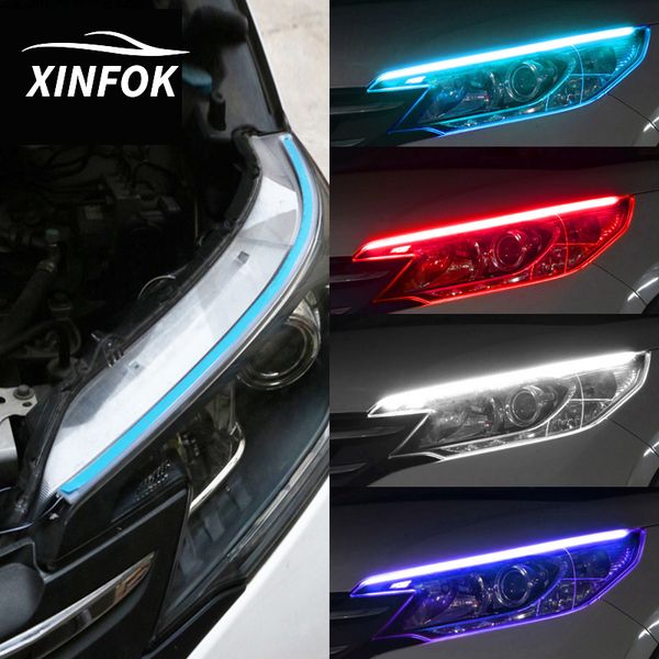 2 pcs автомобиля сид drl дневные ходовые огни полоски dc 12v 30 45 60см rgb красочный белый желтый водонепроницаемый поворотники
2 pcs автомобиля сид drl дневные ходовые огни полоски dc 12v 30 45 60см rgb красочный белый желтый водонепроницаемый поворотники