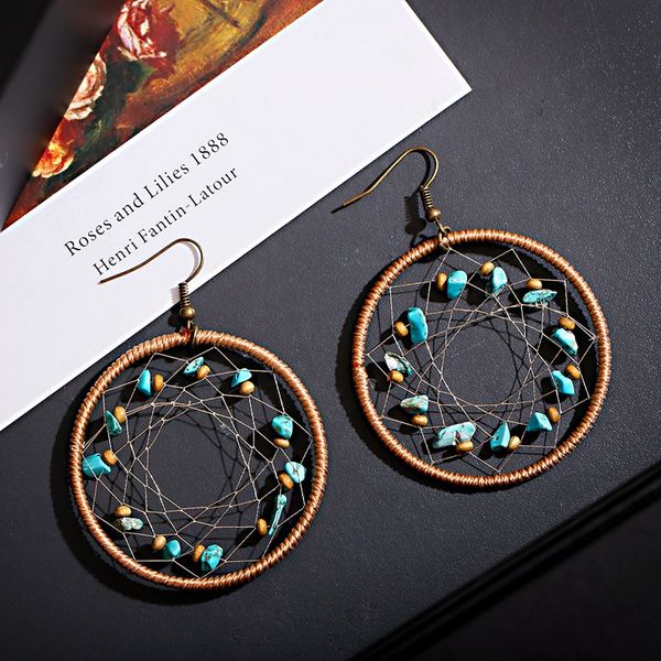 dangle & chandelier vintage dreamcatcher women's earrings ethnic stone beaded big round hollow for women summer jewelry, Silver
dangle & chandelier vintage dreamcatcher women's earrings ethnic stone beaded big round hollow for women summer jewelry, Silver