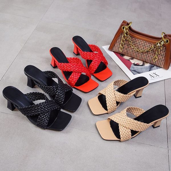 dress shoes 2021 square toe sandals women peep high heels slides summer shoe mule plus size 35-43 casual, Black
dress shoes 2021 square toe sandals women peep high heels slides summer shoe mule plus size 35-43 casual, Black